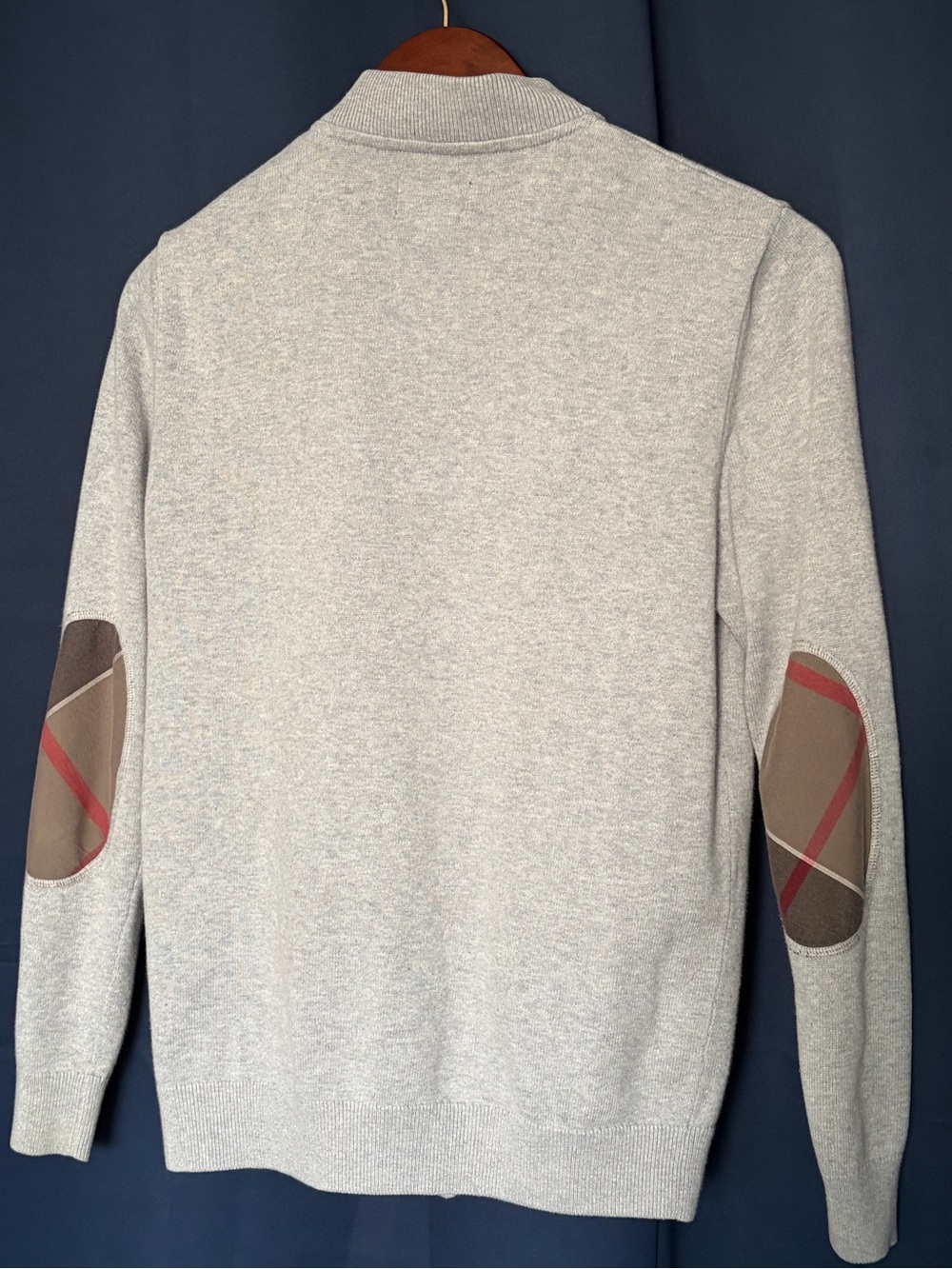 Barbour Tartan Light Gray Full Zip Sweater Size M - Picture 2 of 4